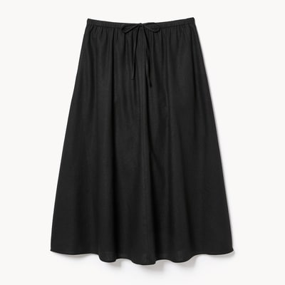 Jupe midi en lin - Noir JF