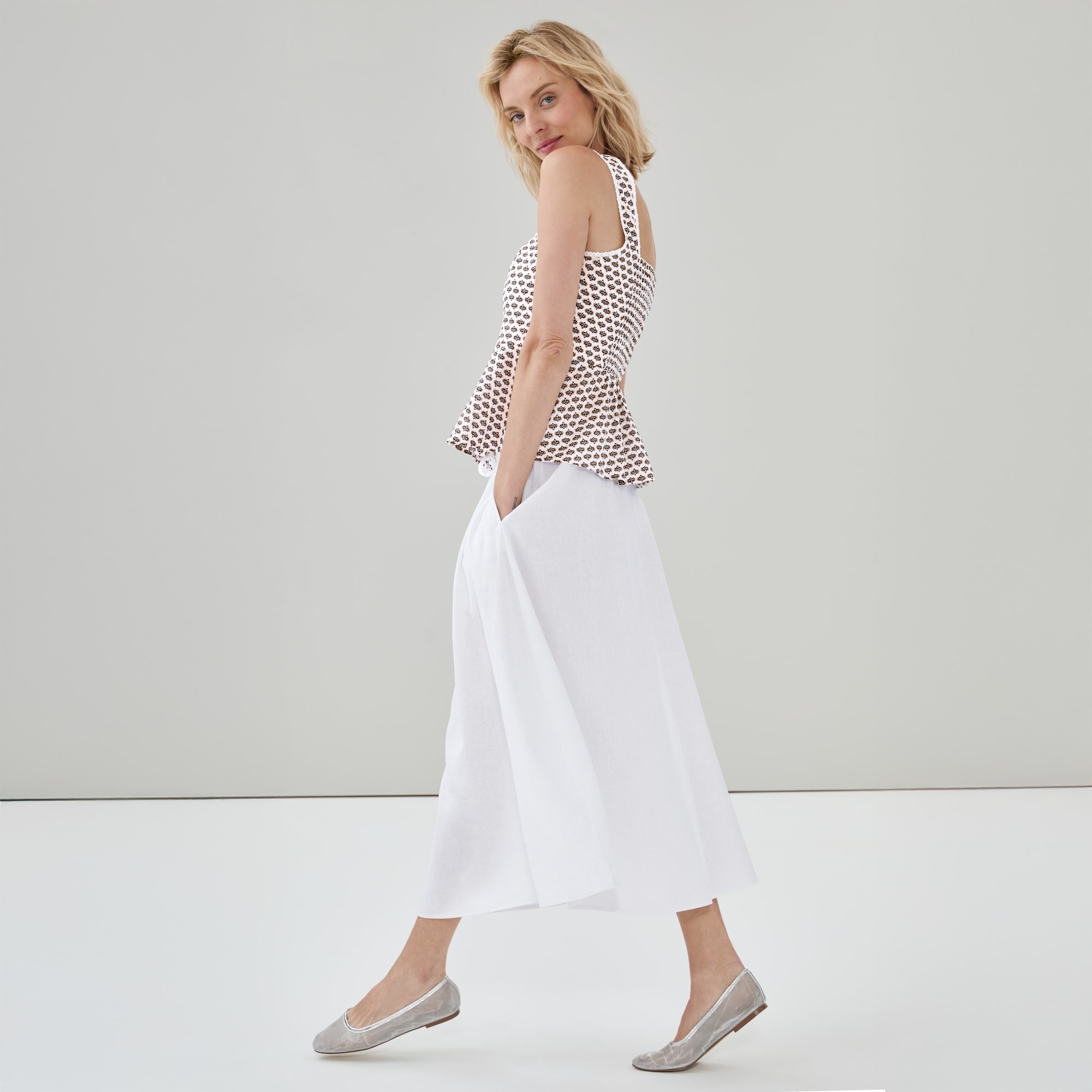 Linen Midi Skirt