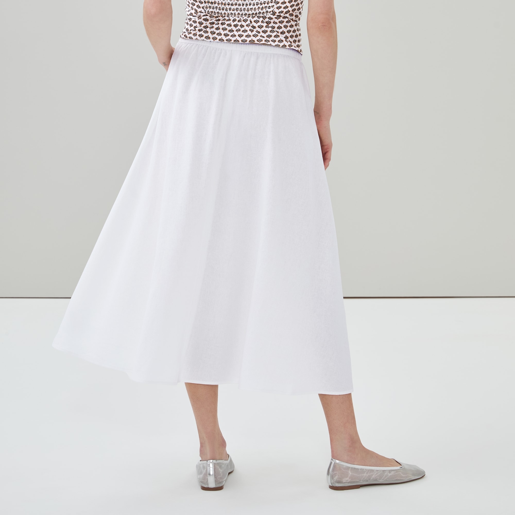 Linen Midi Skirt