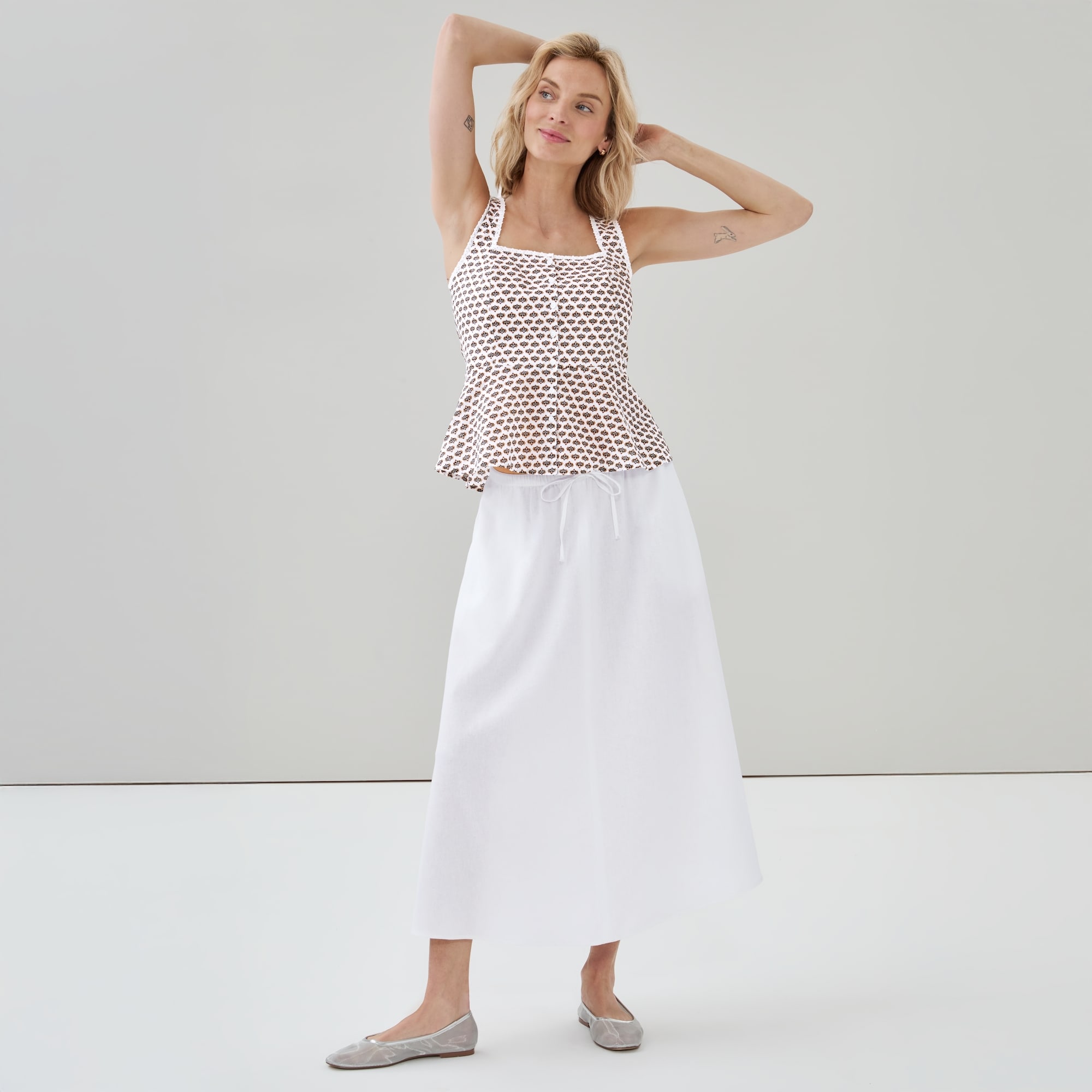 Linen Midi Skirt