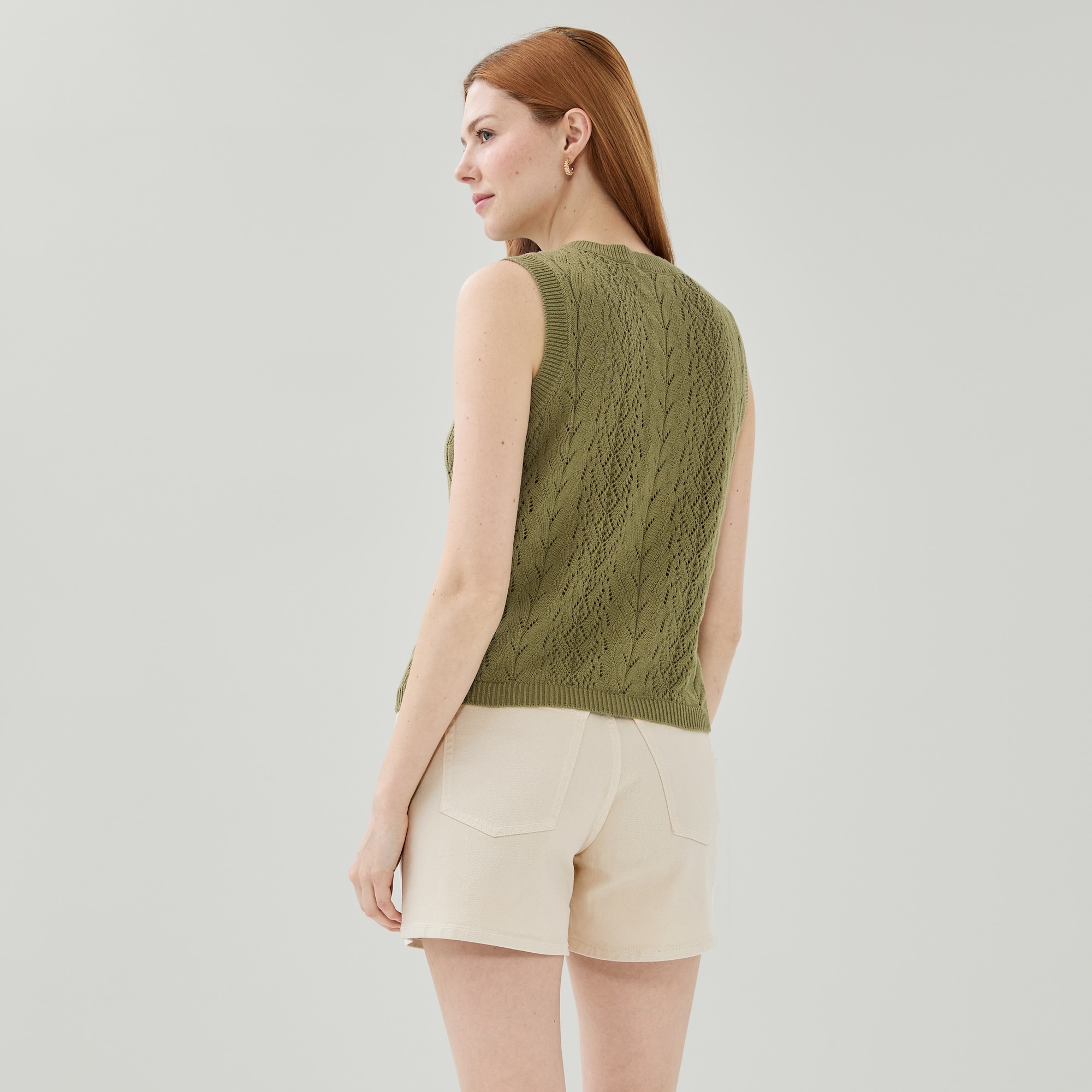 Sleeveless Cardigan in Dusty Green from Joe Fresh