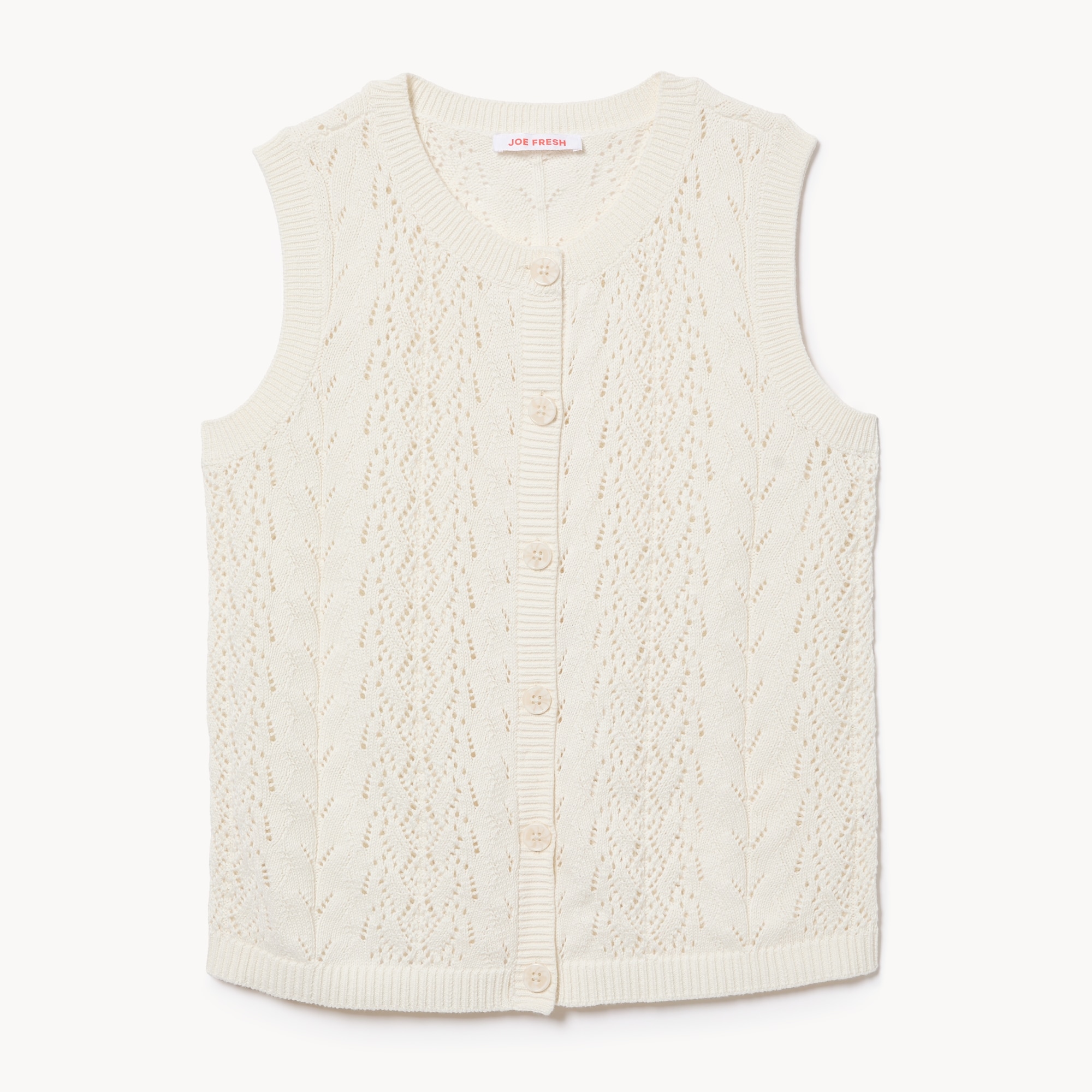 Sleeveless Cardigan in Cream from Joe Fresh