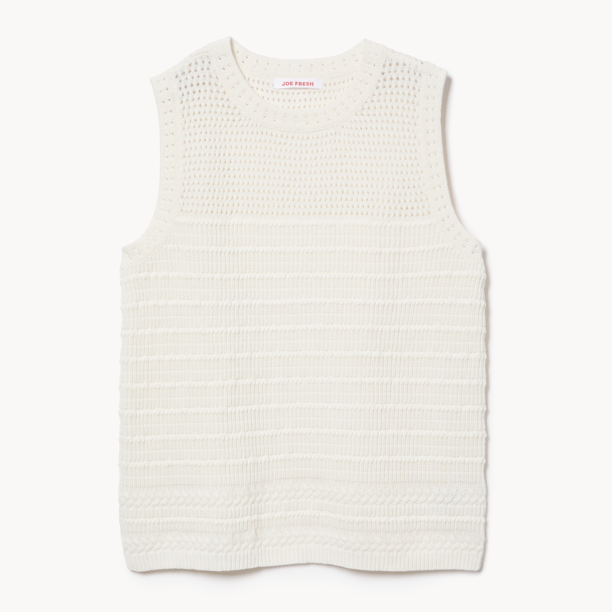 Crochet Sleeveless Top in Cream from Joe Fresh