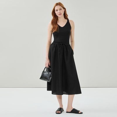 Knit V-Neck Tank - JF Black