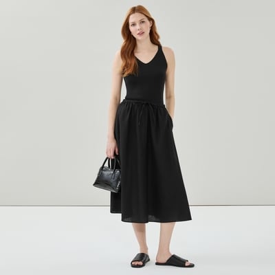 Knit V-Neck Tank - JF Black