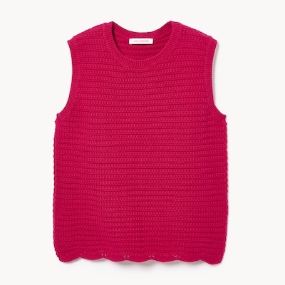 Novelty Crochet Tank - Dark Pink