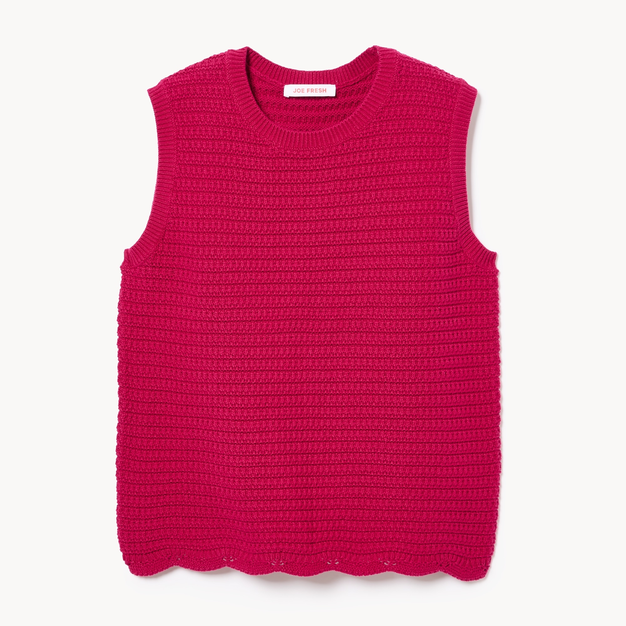 Novelty Crochet Tank in Dark Pink from Joe Fresh