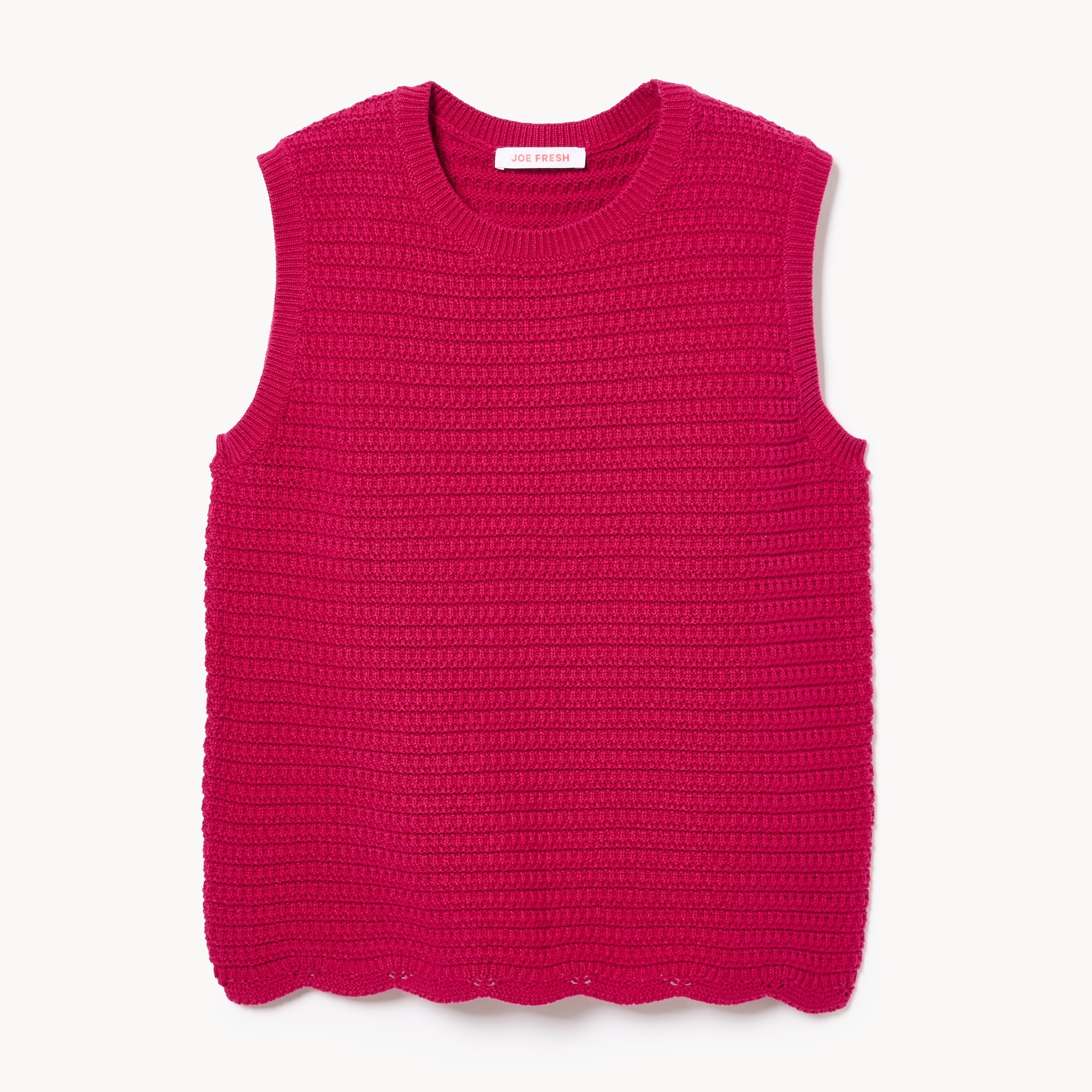 Novelty Crochet Tank in Dark Pink from Joe Fresh