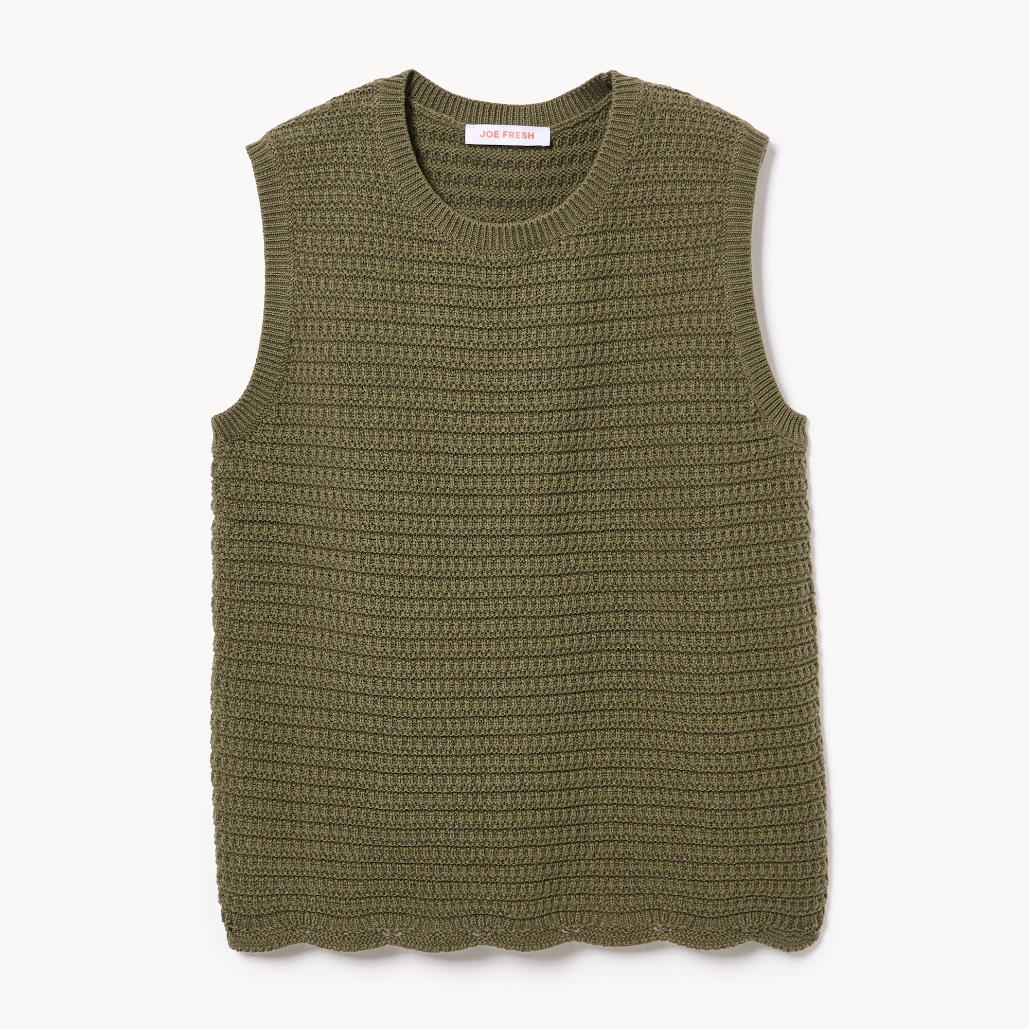 Novelty Crochet Tank in Olive from Joe Fresh
