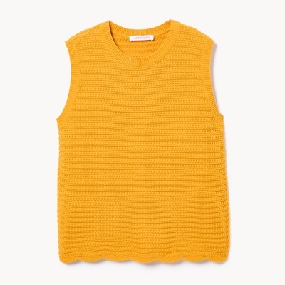 Novelty Crochet Tank - Yellow
