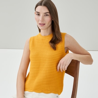 Novelty Crochet Tank - Yellow