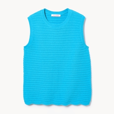 Novelty Crochet Tank - Bright Blue