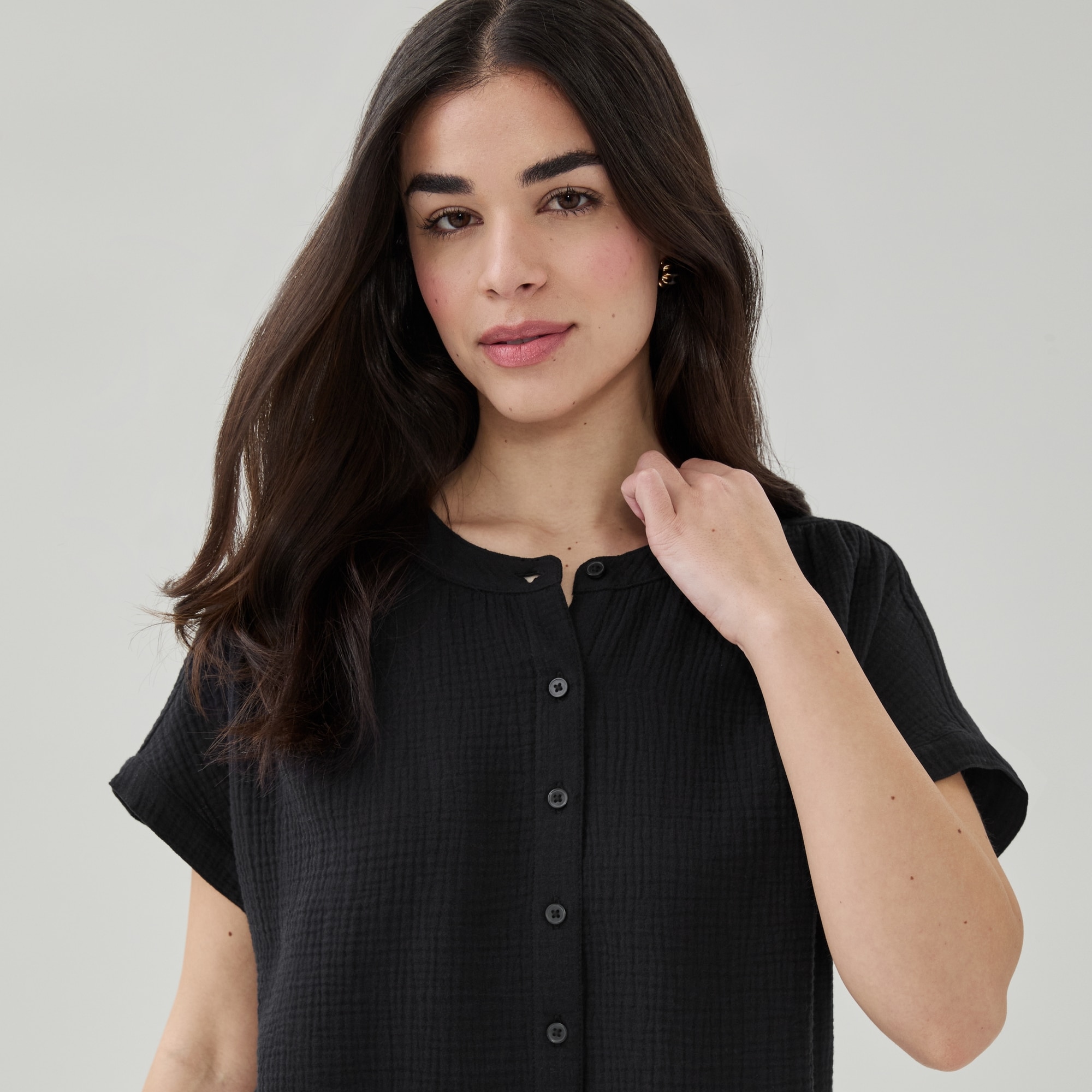Gauze Dolman Top in JF Black from Joe Fresh