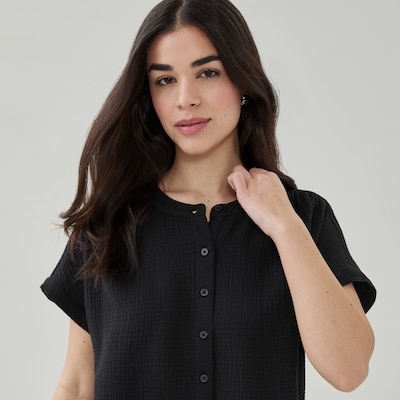 Gauze Dolman Top - JF Black