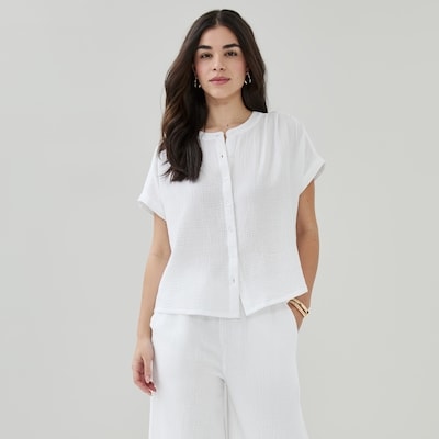 Gauze Dolman Top - Bright White