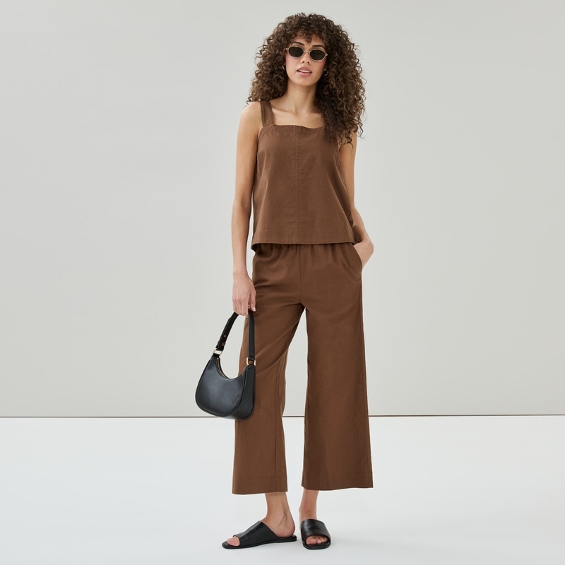 CLANE 25AW PILE FLARE TANK TOPS ブラウンサイズ2 CLANE - パイル フレアショートトップス - PILE FLARE TANK TOPS