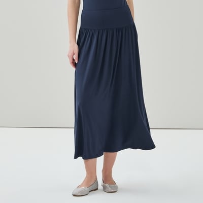 Drop Waist Maxi Skirt - Dark Navy