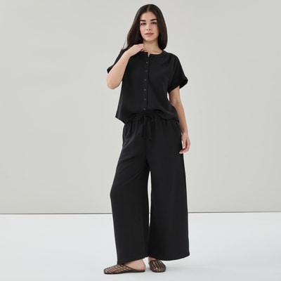 Gauze Pull-On Pant - JF Black