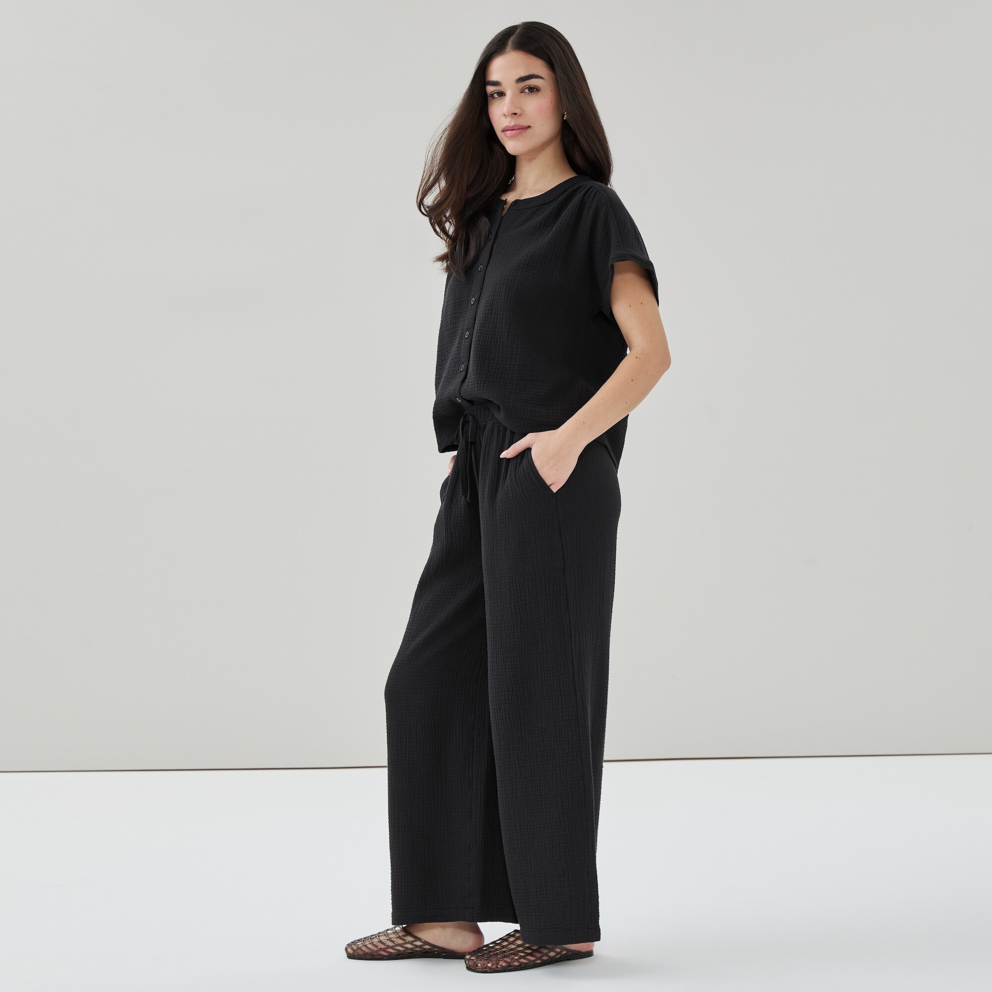 Pantalon sans attache en gaze