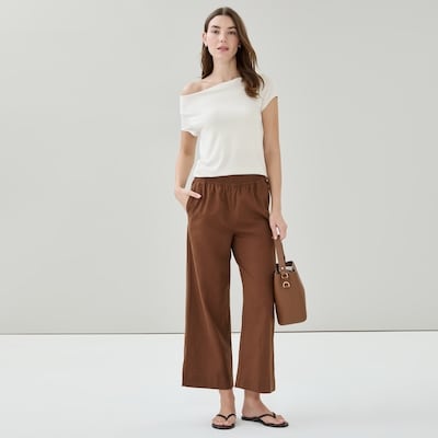 T-shirt à col bénitier - Crème