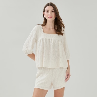 Crinkled Top - Cream
