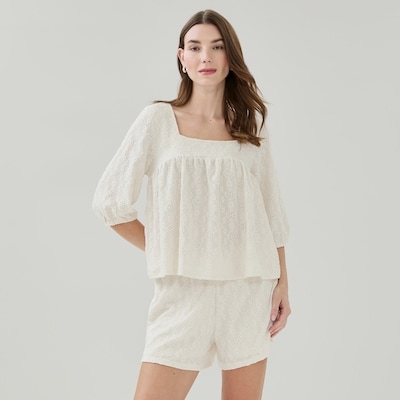 Crinkled Top - Cream