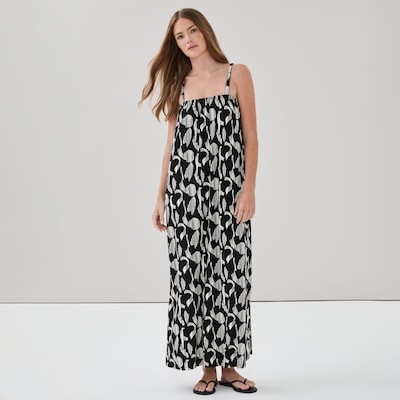 Printed Maxi Dress - Black