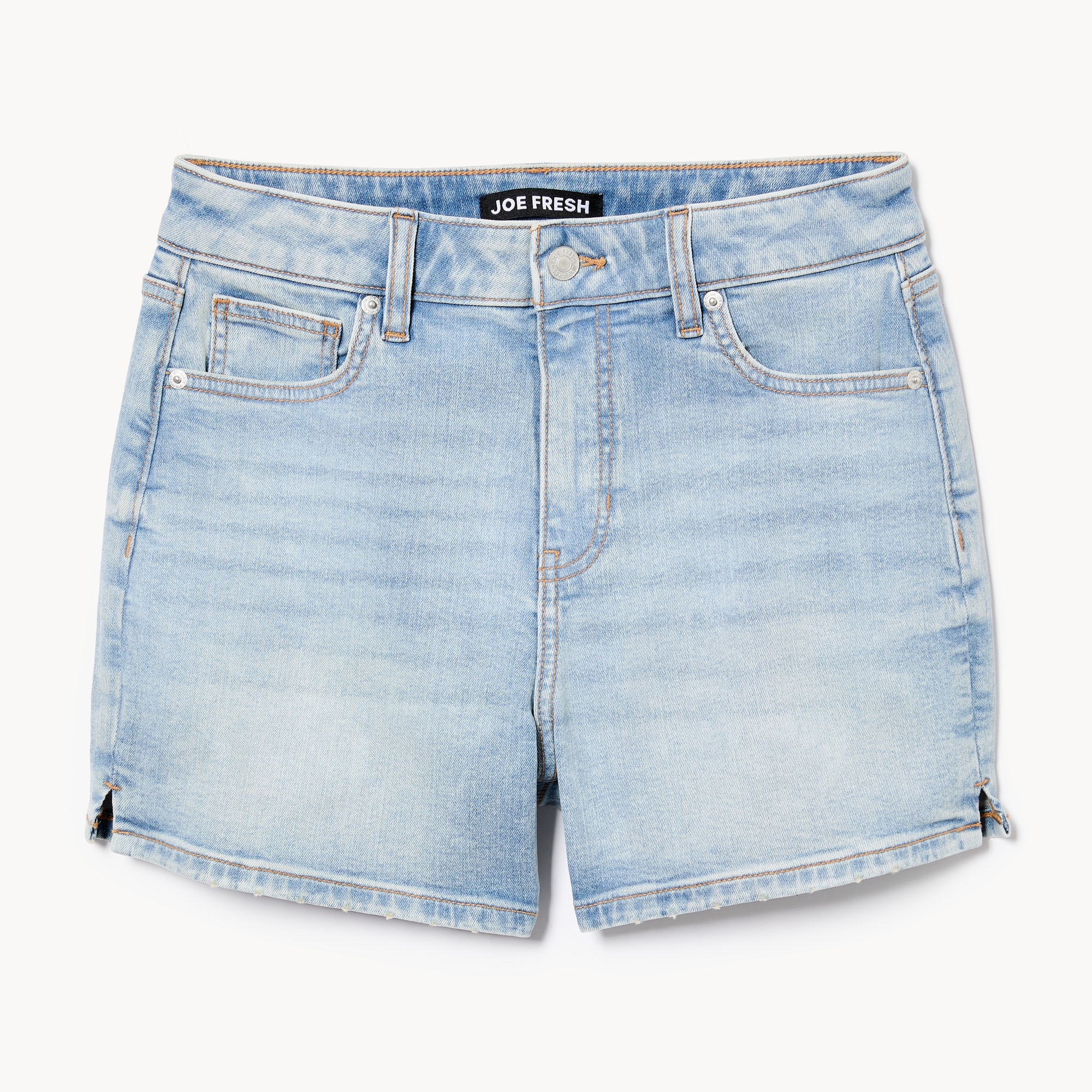 Short à taille haute délavé clair