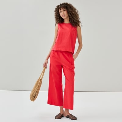 Cami en lin et coton - Rouge Vif