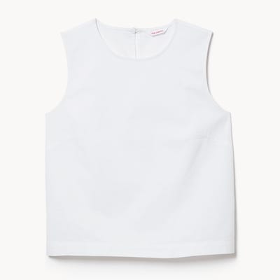 Cotton Linen Tank  - Bright White