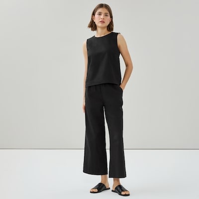 Cotton Linen Tank  - JF Black