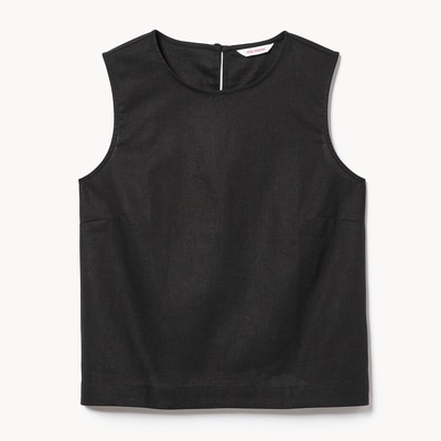 Cotton Linen Tank  - JF Black
