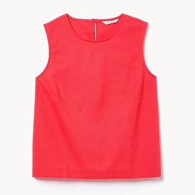 Cotton Linen Tank  - Bright Red