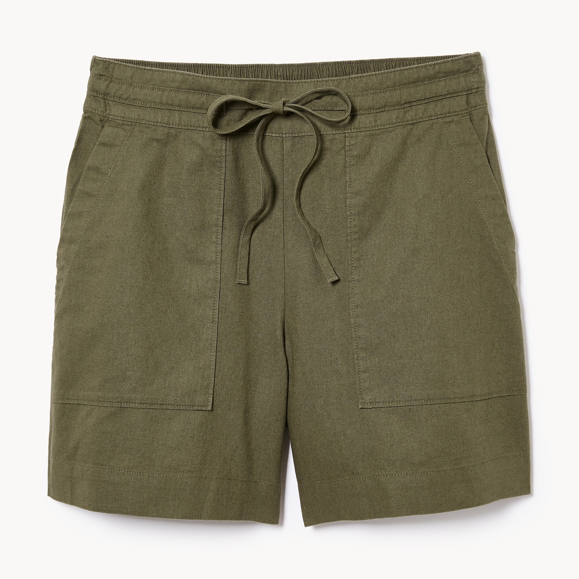 Short utilitaire en lin et coton