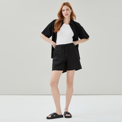 Cotton Linen Utility Short - JF Black