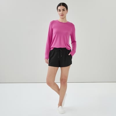 Active Crewneck Long Sleeve Top - Magenta