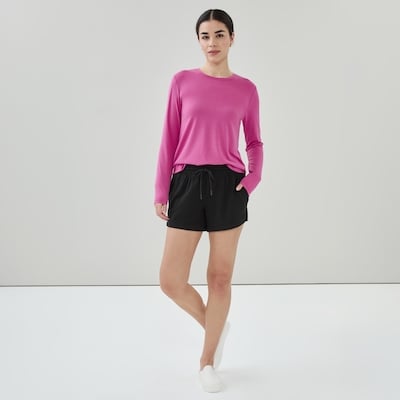 Active Crewneck Long Sleeve Top - Magenta