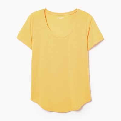 Active Scoop Neck T-Shirt - Yellow