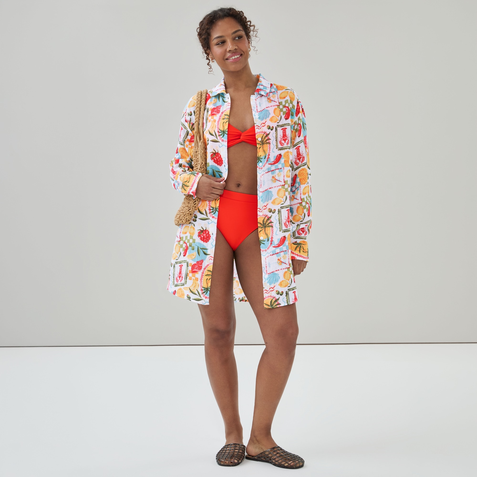 Gauze Printed Cover-Up Shirt