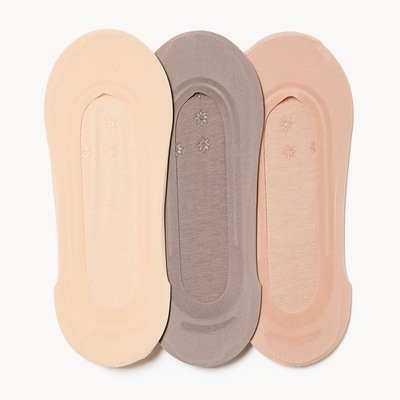 3-Pack Liner Socks - Taupe