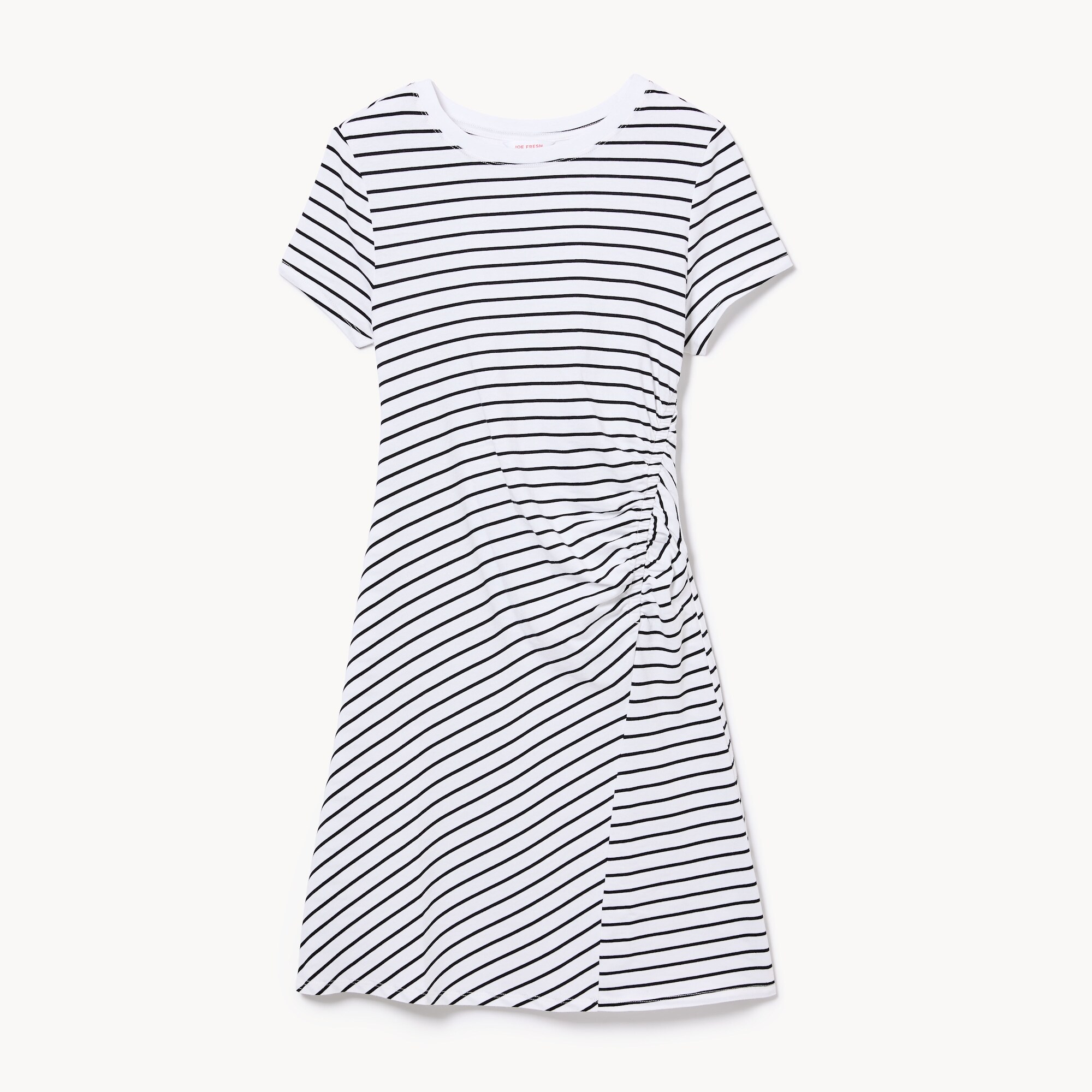 Striped Ruched T-Shirt Dress