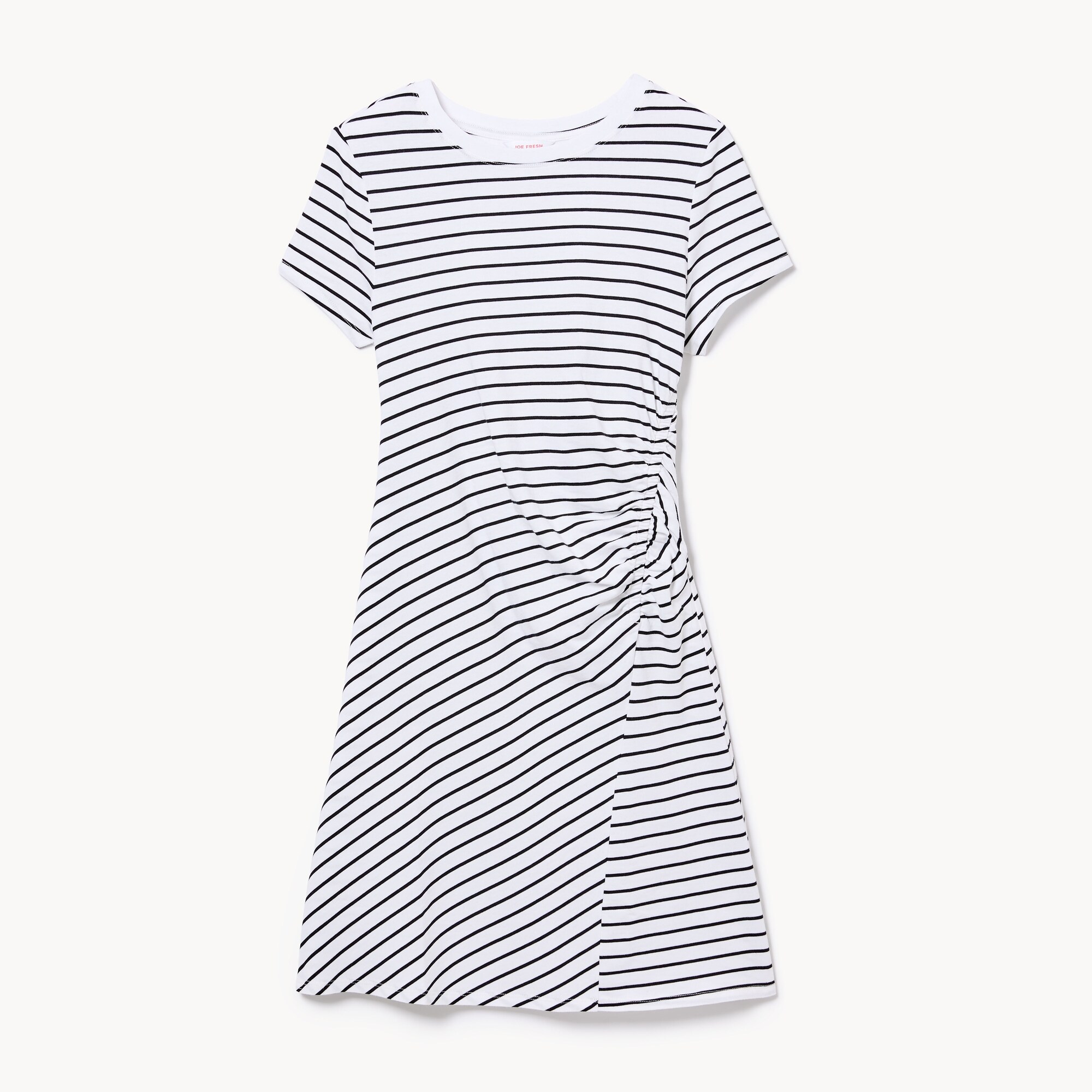 Striped Ruched T-Shirt Dress