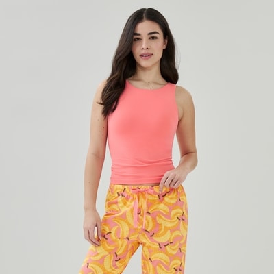 Cami de nuit à soutien-gorge intégré - Rose Vif