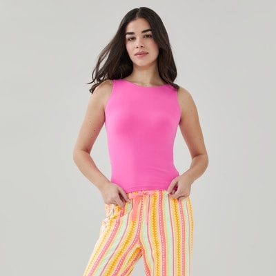 Built-In Bra Sleep Tank - Pink