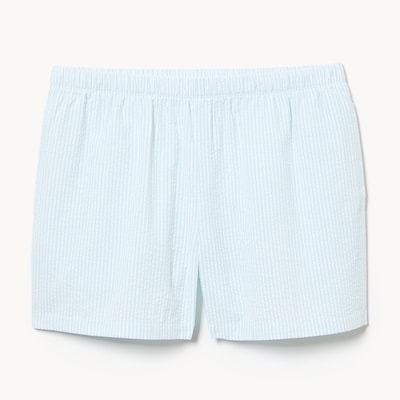 Seersucker Striped Sleep Short - Blue
