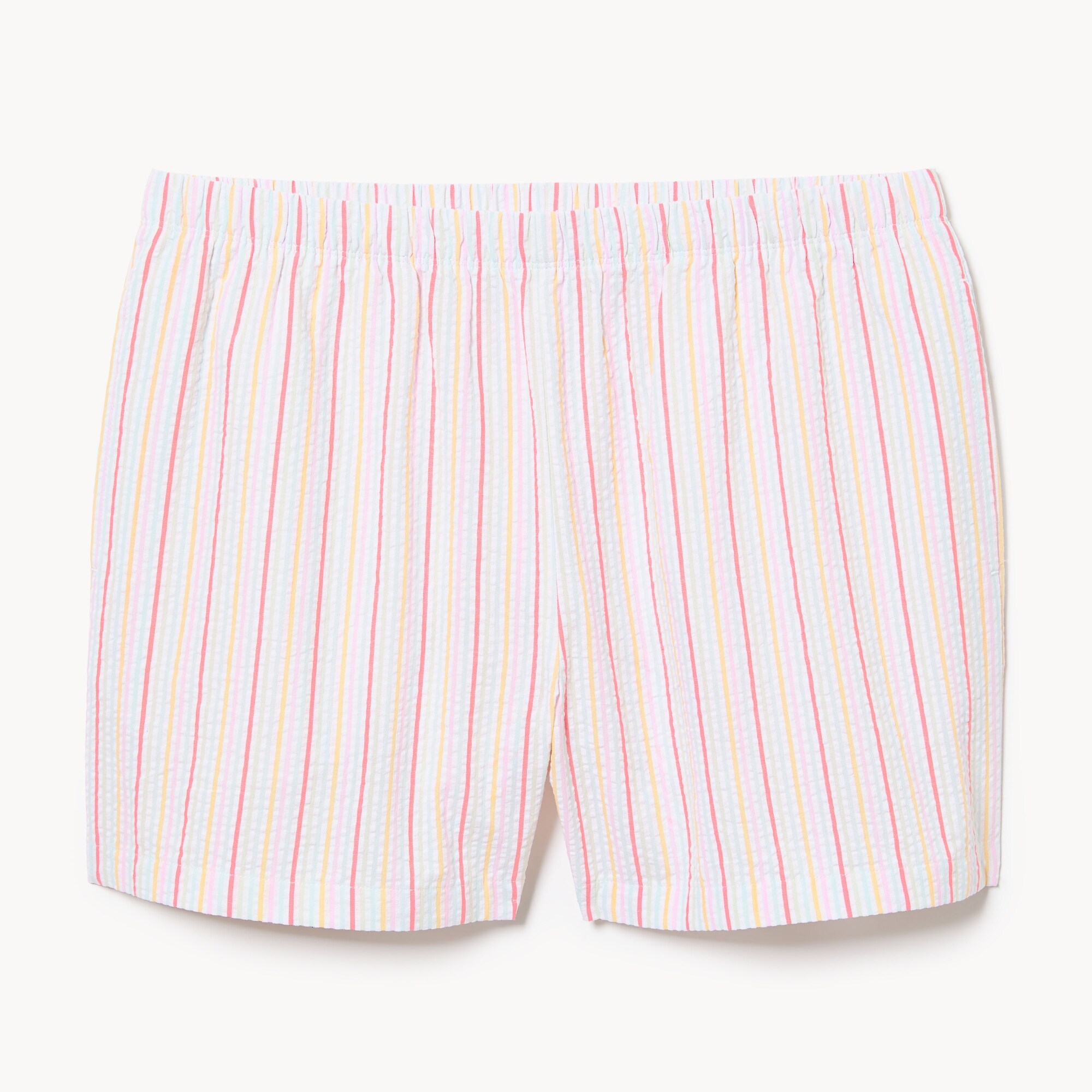 Short de nuit rayé en tissu gaufré
