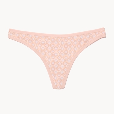 Cotton Printed Thong - Peach