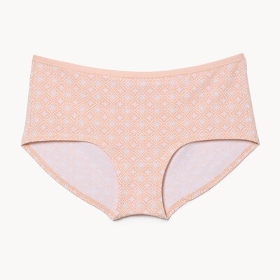 Cotton Printed Boyshort - Peach