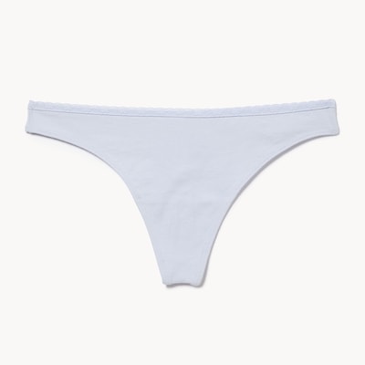 Cotton Lace Thong - Blue