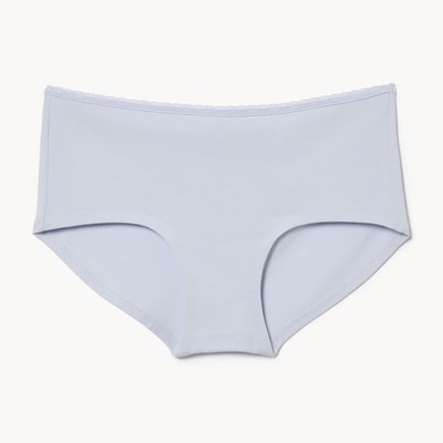 Cotton Lace Boyshort - Blue